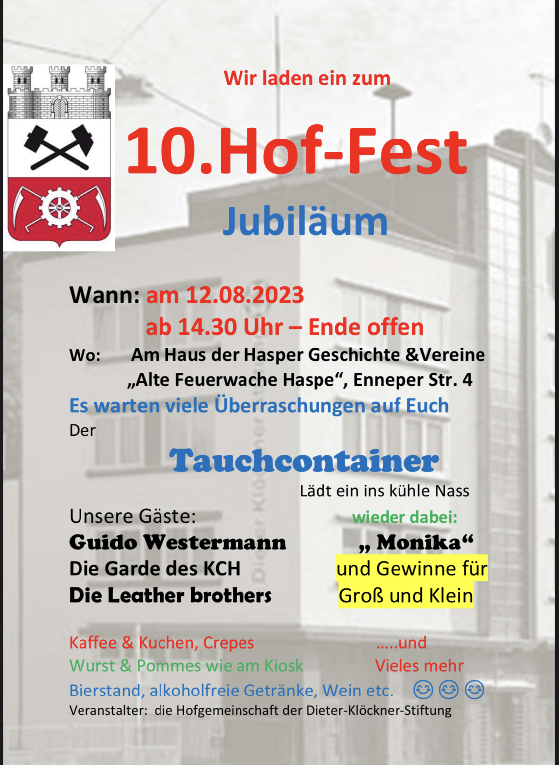 10. Hof-Fest am 12.08.2023 ab 14:30 Uhr